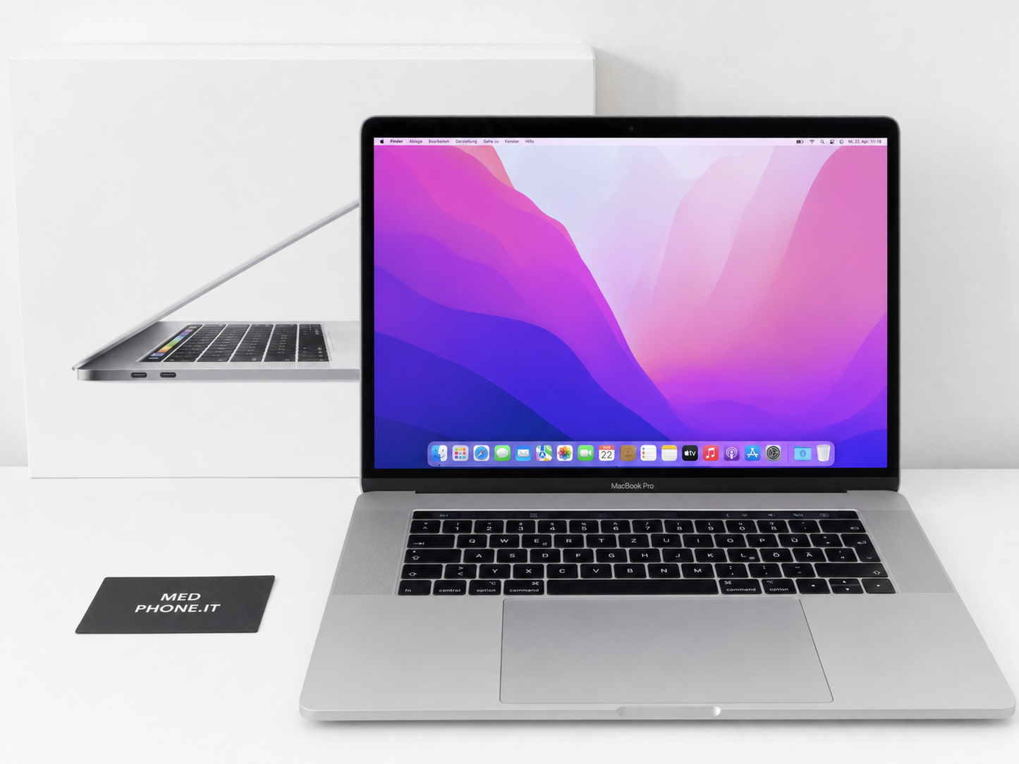 Apple MacBook Pro (2016) [15,4", Retina, Touch Bar, Intel Core i7 2,6GHz, 16GB RAM, 256GB SSD, Intel HD Graphics 530 + AMD Radeon Pro 450, macOS] argento